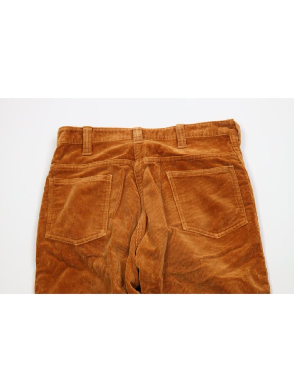 Vintage 70s Streetwear Mens 29x30 Faded Corduroy Wide Leg Pants Orange Brown - Picture 10 of 12